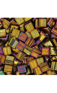Miyuki tila 5x5mm beads - Metallic gold iris TL-462